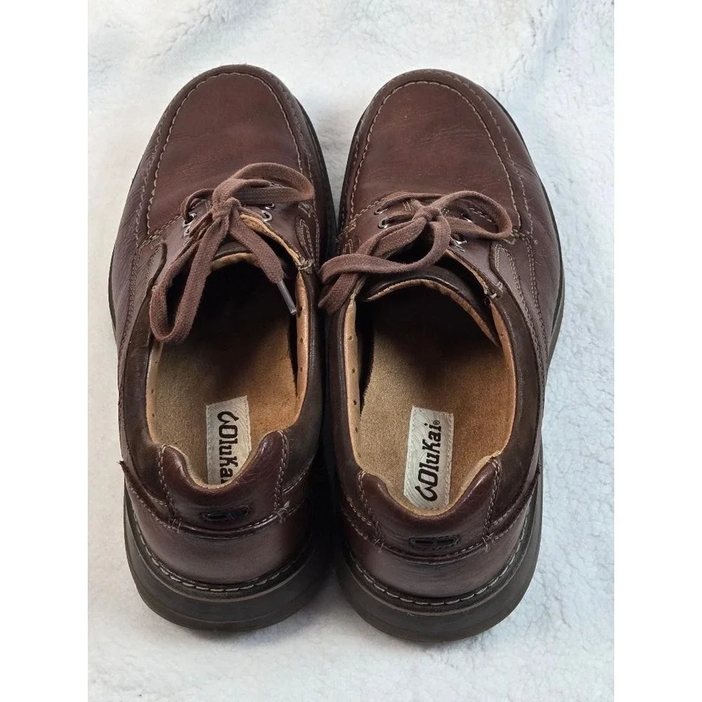 Men's‎ Olukai Leather Lace Up Brown Shoes Size 11 XW